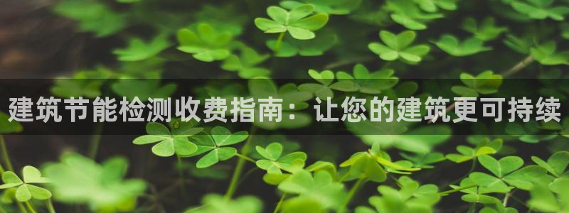e尊平台：建筑节能检测收费指南：让您的建筑更可持续
