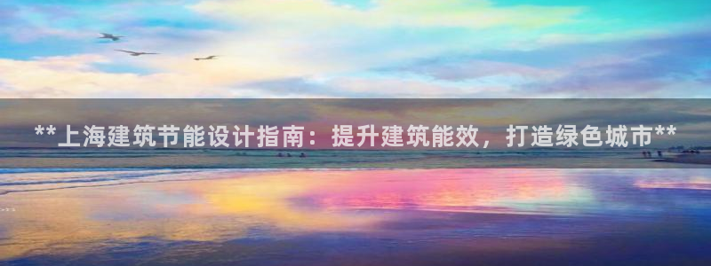 e尊国际官网·网址：**上海建筑节能设计指南：提升建筑能效，打造绿色城市**