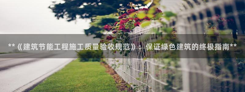 e尊国际是干什么的：**《建筑节能工程施工质量验收规范》：保证绿色建筑的终极指南**