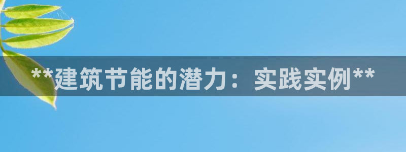 e尊体育：**建筑节能的潜力：实践实例**