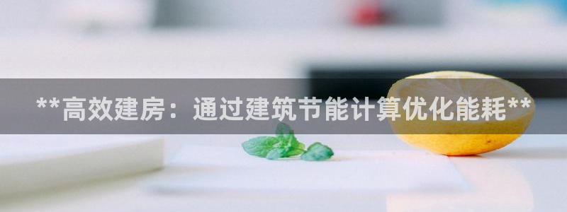 e尊国际的手机登录网站：**高效建房：通过建筑节能计算优化能耗**