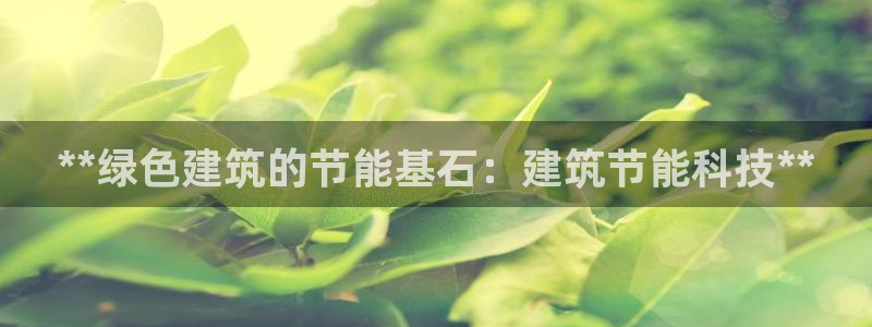 谁知道e尊国际的网址：**绿色建筑的节能基石：建筑节能科技**