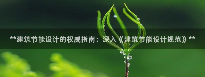 尊亿游戏国际官网：**建筑节能设计的权威指南：深入《建筑节能设计规范》**