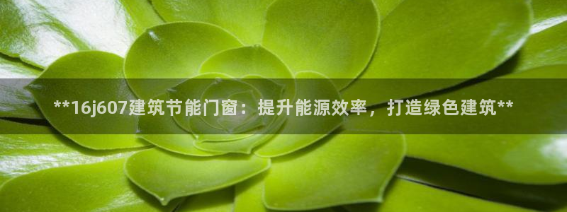 e尊国际app：**16j607建筑节能门窗：提升能源效率，打造绿色建筑**