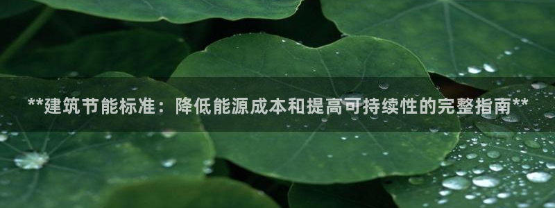 e尊国际平台：**建筑节能标准：降低能源成本和提高可持续性的完整指南**