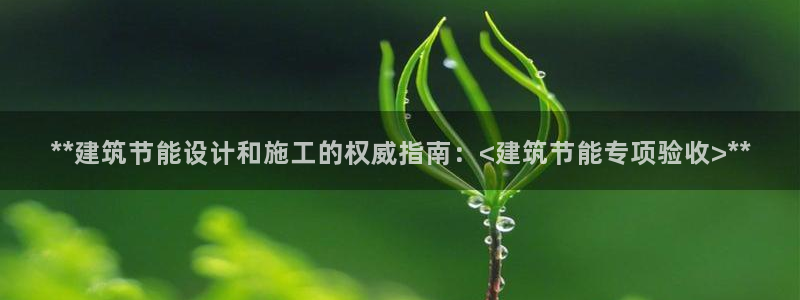 e尊国际官网·网址：**建筑节能设计和施工的权威指南：<建筑节能专项验收>**