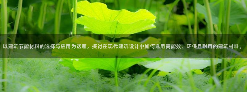 e尊国际娱乐官网地址：以建筑节能材料的选择与应用为话题，探讨在现代建筑设计中如何选用高能效、环保且耐用的建筑材料。