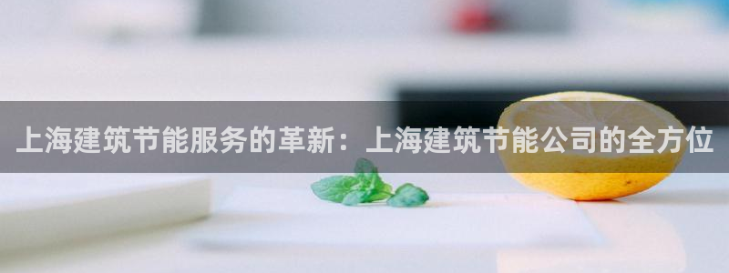 e尊国际app：上海建筑节能服务的革新：上海建筑节能公司的全方位